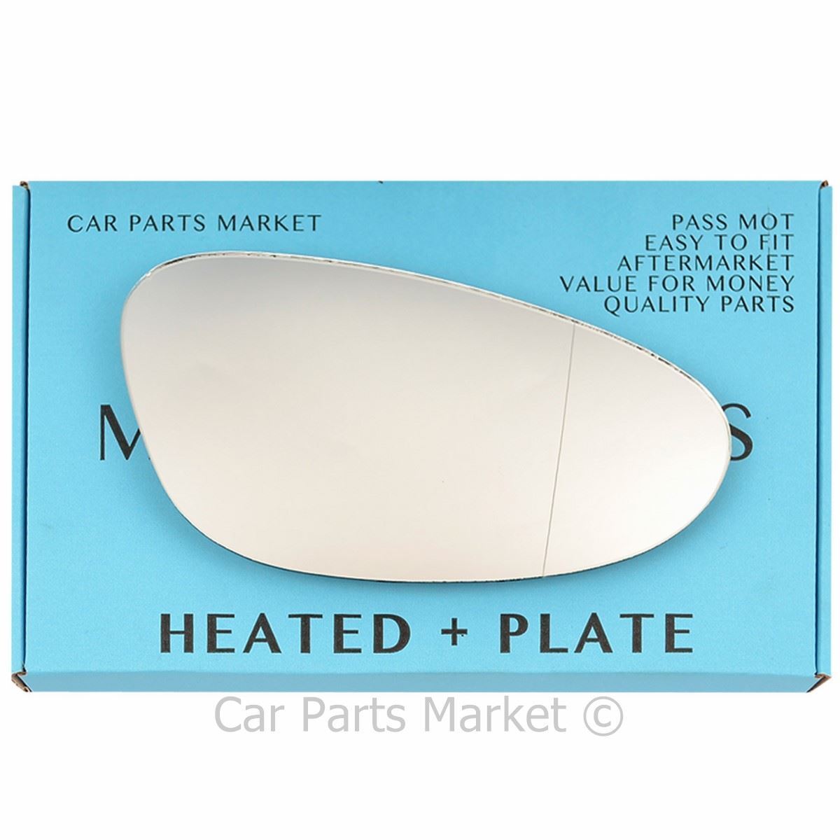 Right Side Wide Angle Wing Mirror Glass For Porsche boxster 98-04 Heated + Plate