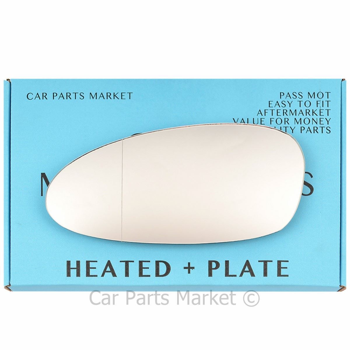 Left Side Wide Angle Wing Mirror Glass For Porsche 911 05-08 Heated + Plate