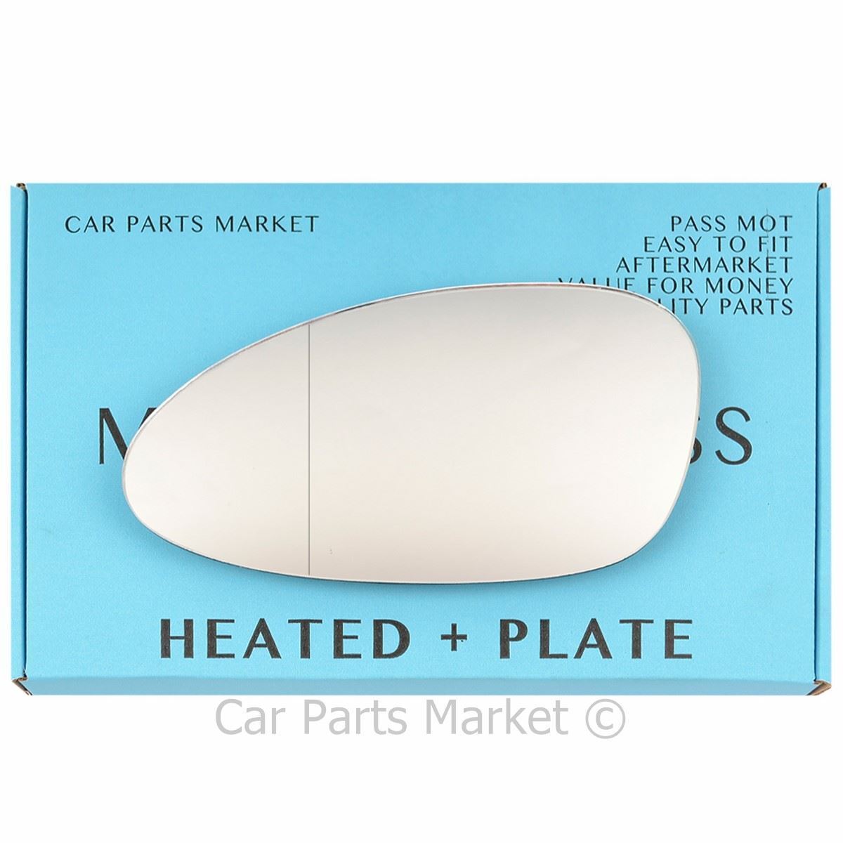 Left Side Wide Angle Wing Mirror Glass For Porsche 968 92-95 Heated + Plate