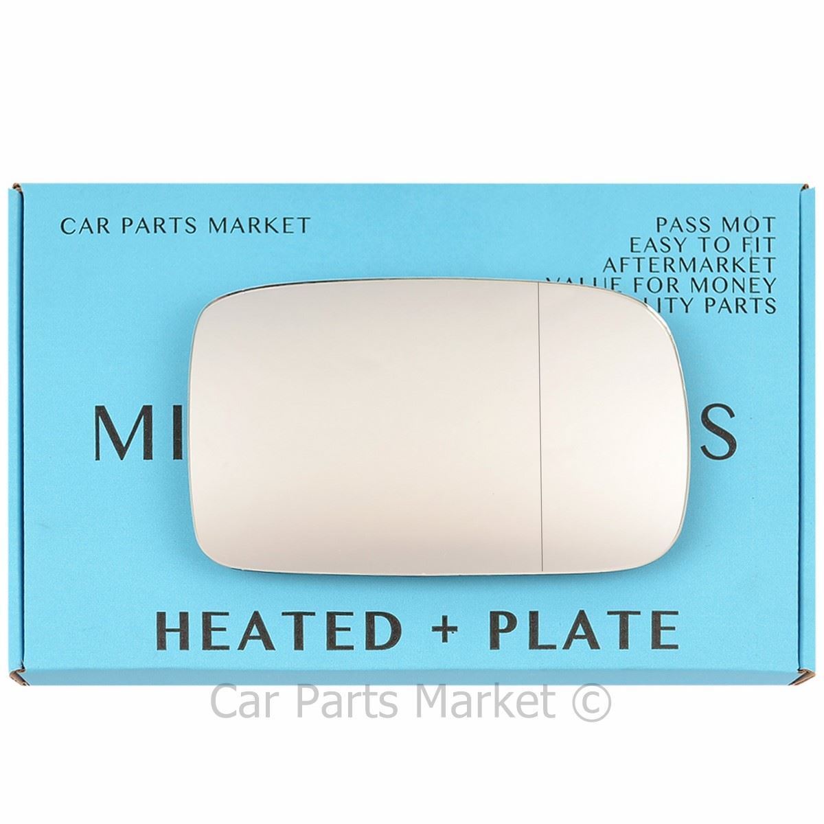 Right Side Wide Angle Wing Mirror Glass For Skoda Felicia 1994-01 Heated + Plate