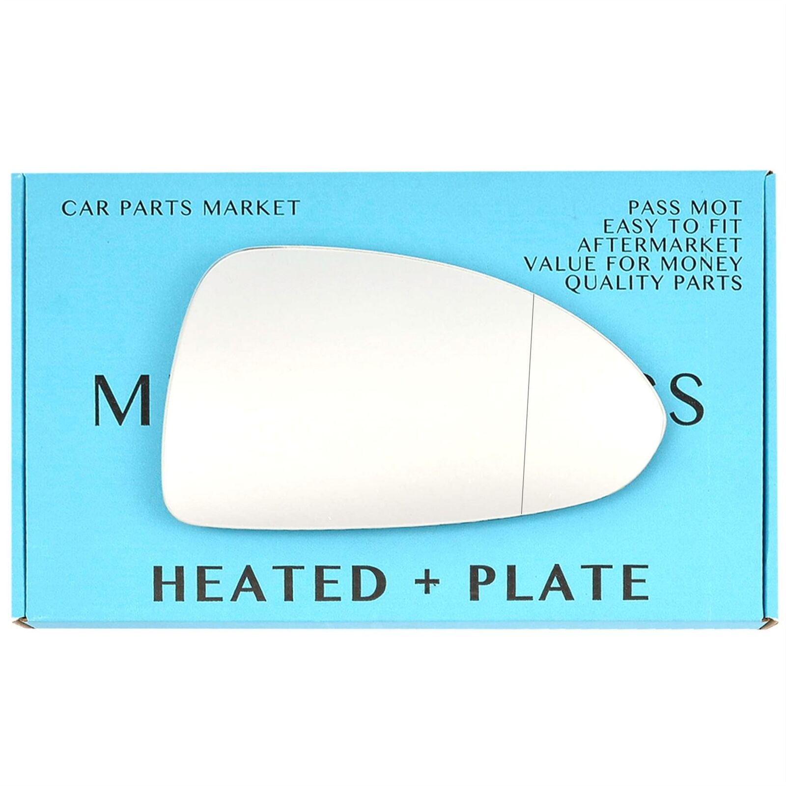 For Vauxhall Corsa D 06-14 Right Aspheric Electric Wing Mirror Glass w/ Plate
