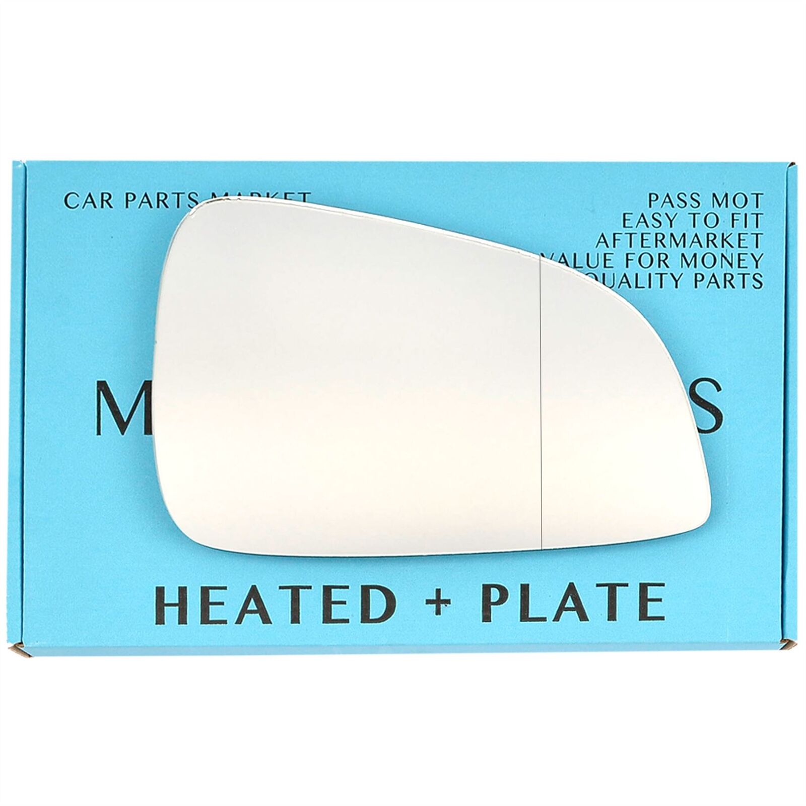 Right Side Wide Angle Wing Mirror Glass For Vauxhall Astra H 09-10 heat + Plate