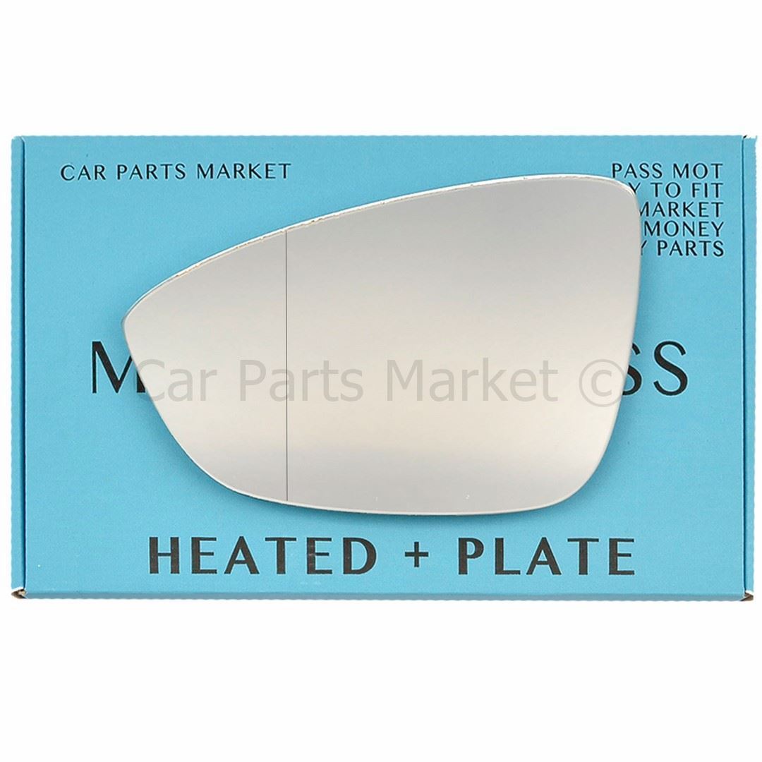 For Vw Eos 2008-2015 Left Side Aspheric Electric Wing Door Mirror Glass +Plate