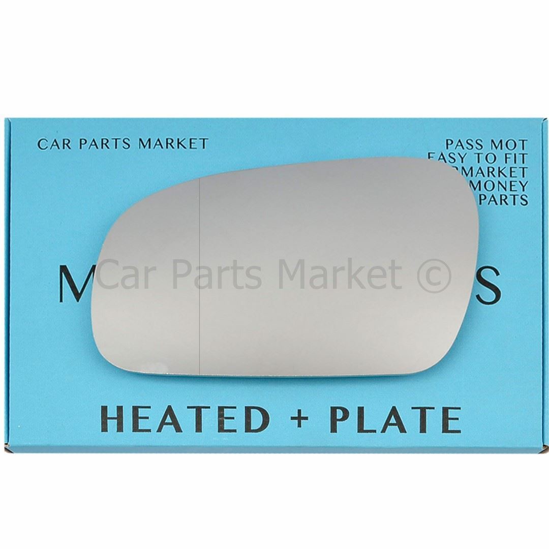 For Vw Fox 2003-2011 Left Side Aspheric Electric Wing Door Mirror Glass +Plate