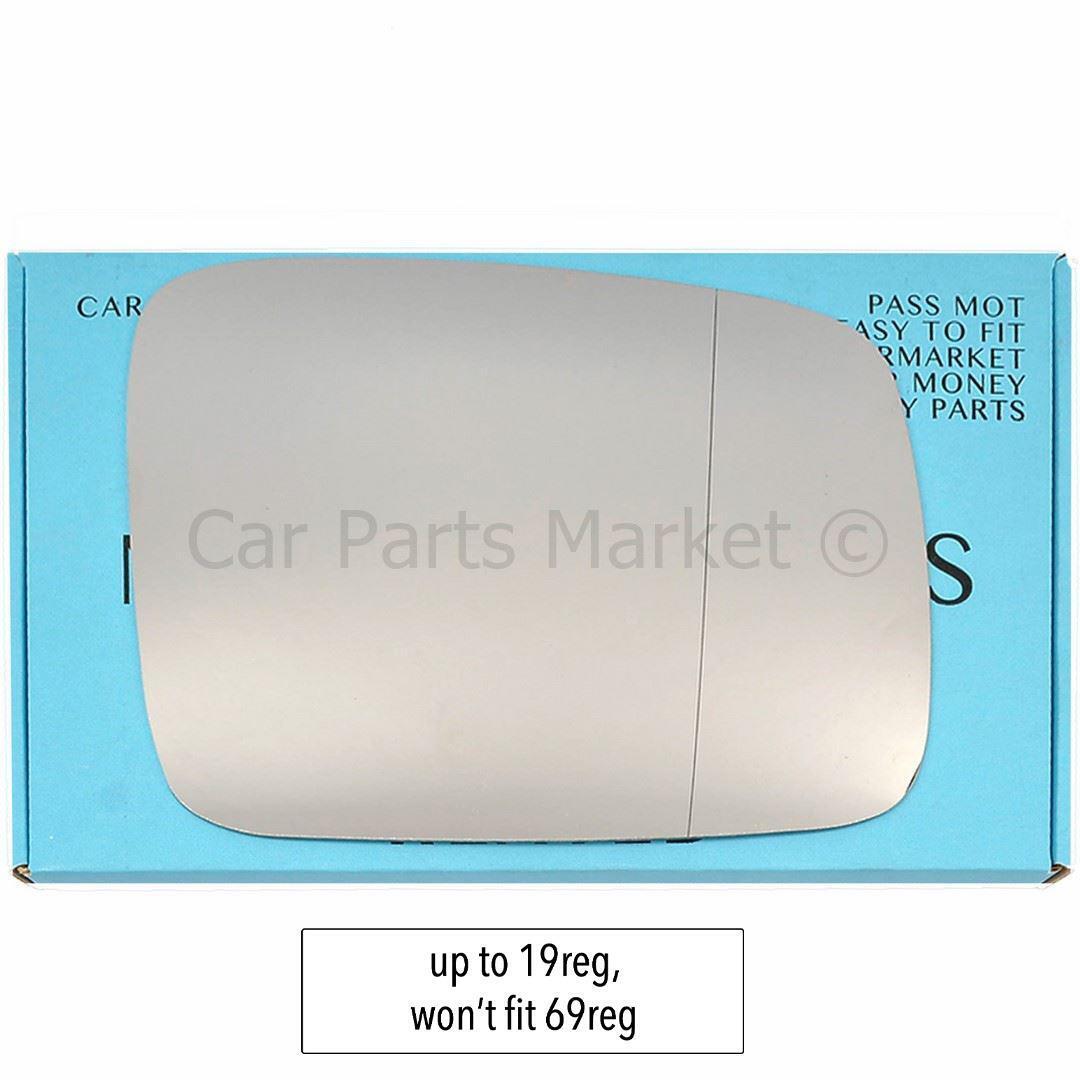 Right Wide Angle Wing Mirror Glass For VW Caddy 04-19 up to 19reg Heated +Plate