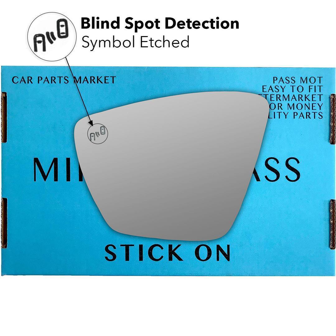 Left Passenger Side BSD BSM Wing Mirror Glass For Skoda Kodiaq 2017-23