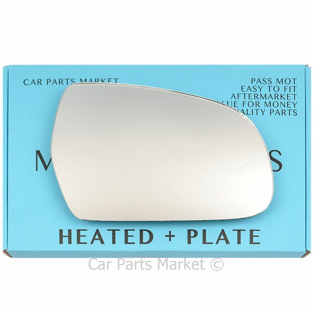 For Audi A5 09-16 Right Driver Side Electric Wing Mirror Glass with Plate