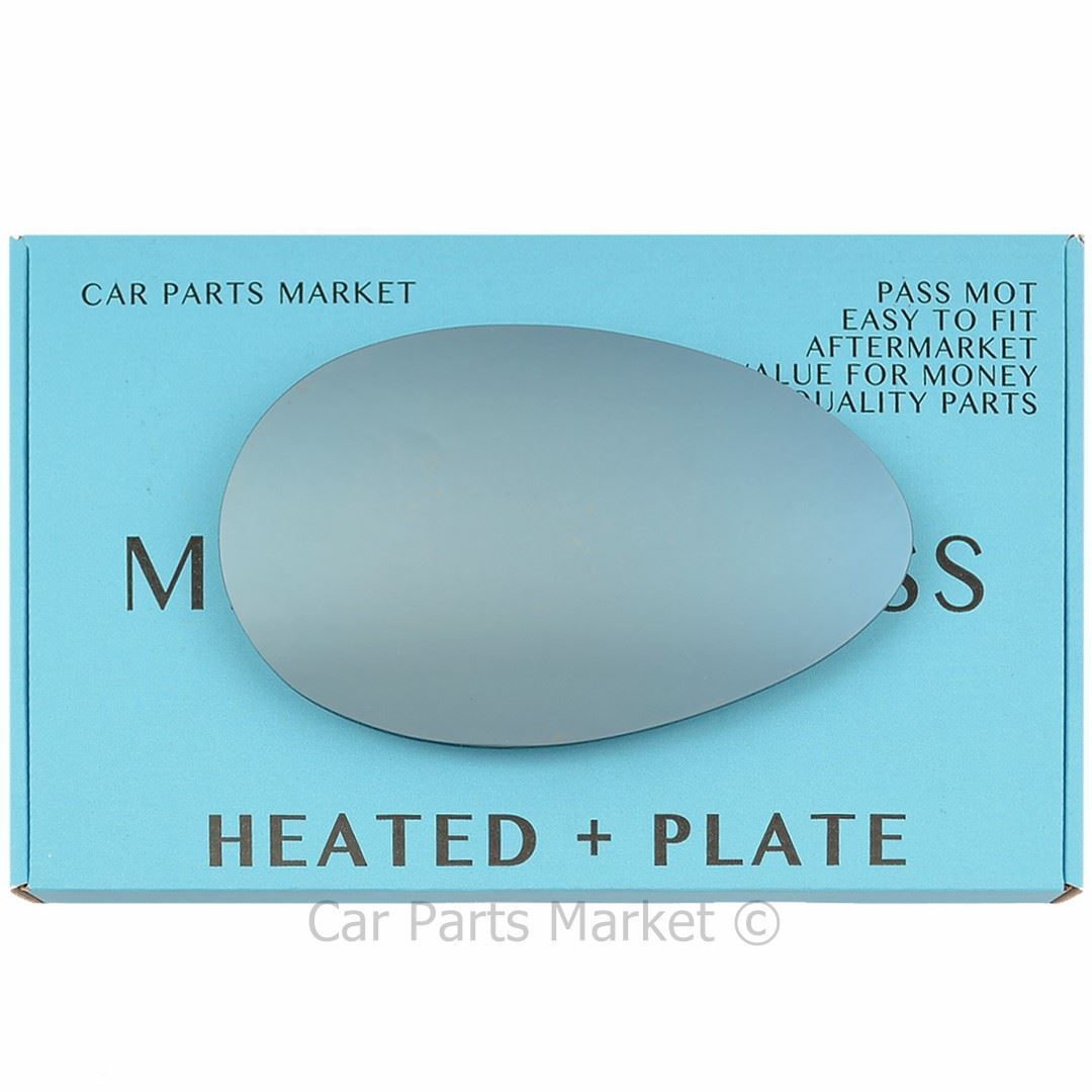 Right Side blue Flat Wing Door Mirror Glass For Alfa Romeo 156 Heated +Plate