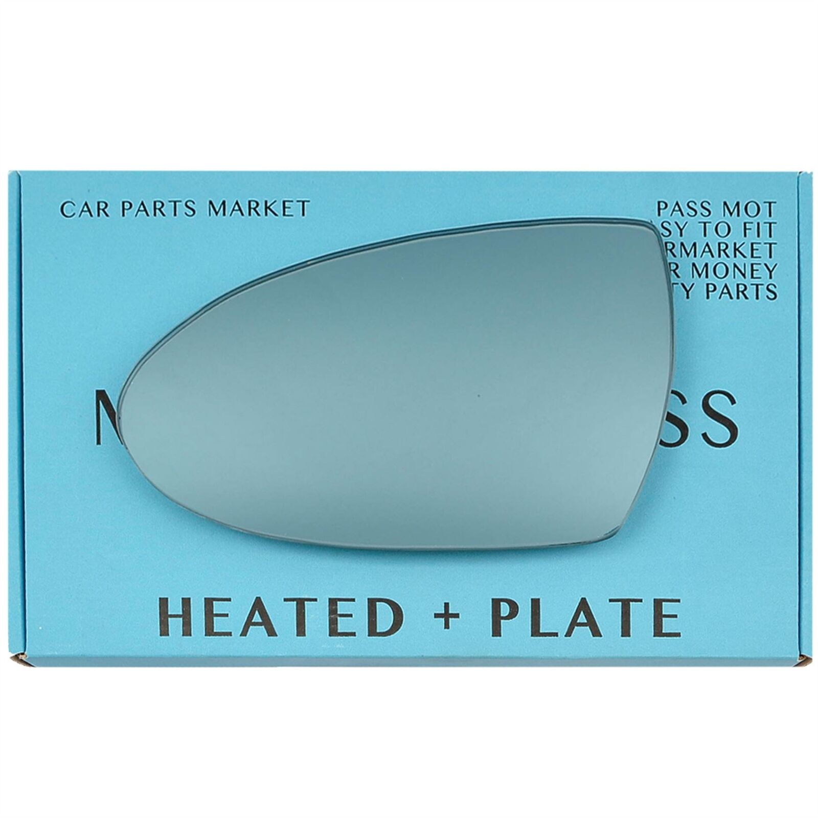 For BMW M5 2005-10 Left Side Flat Electric Blue Wing Mirror Glass with Plate
