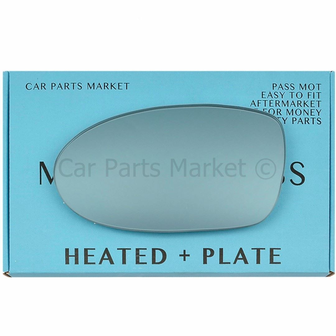 For BMW M5 98-03 Left Passenger Flat Electric Blue Wing Mirror Glass +Plate