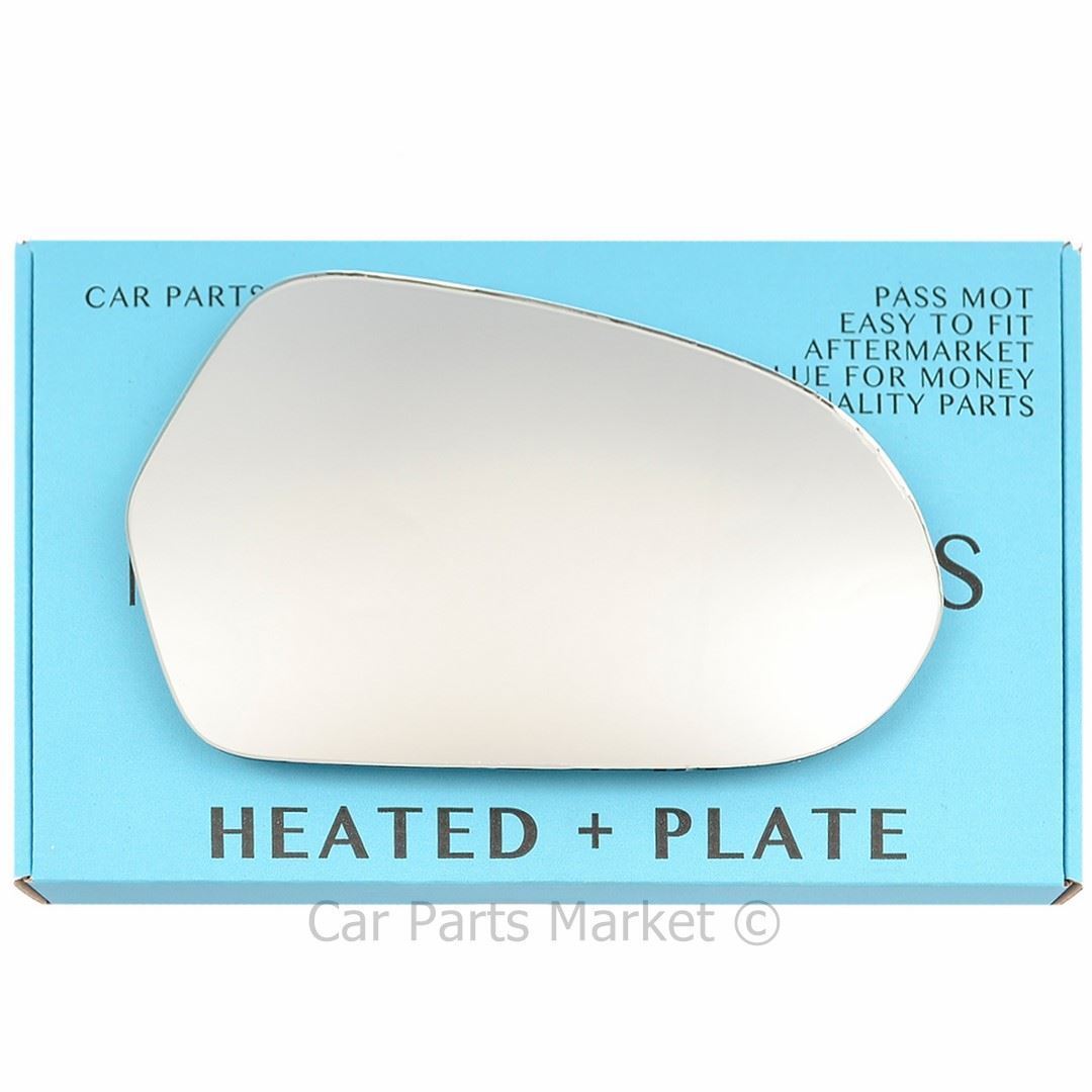 For Audi A6 2011-2018 Right Driver Side Electric Wing Mirror Glass with Plate