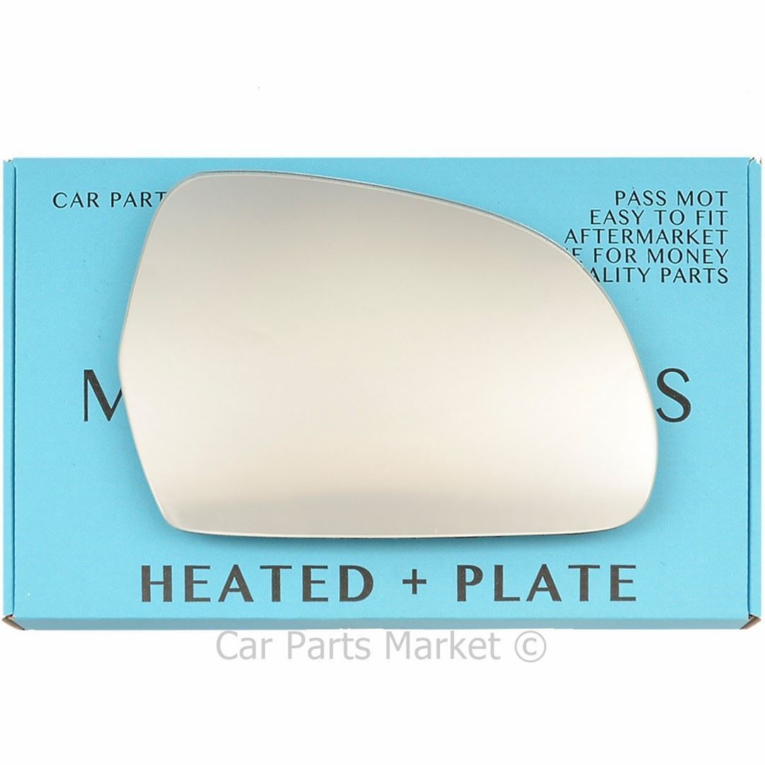 For Audi A5 07-09 Right Driver Side Electric Wing Door Mirror Glass with Plate