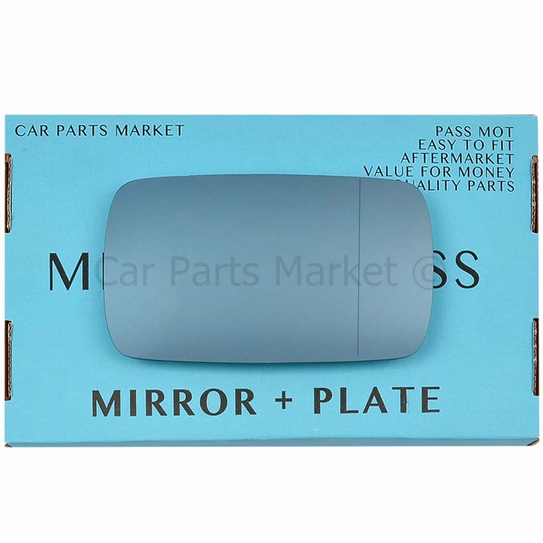 For BMW 3 series 98-05 Right Aspheric Blue Mirror Glass +Plate saloon estate