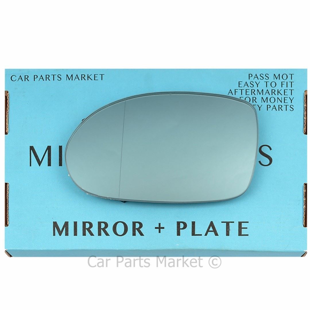 Left Side blue Wide Angle Wing Door Mirror Glass For Citroen C5 2001-08 +Plate