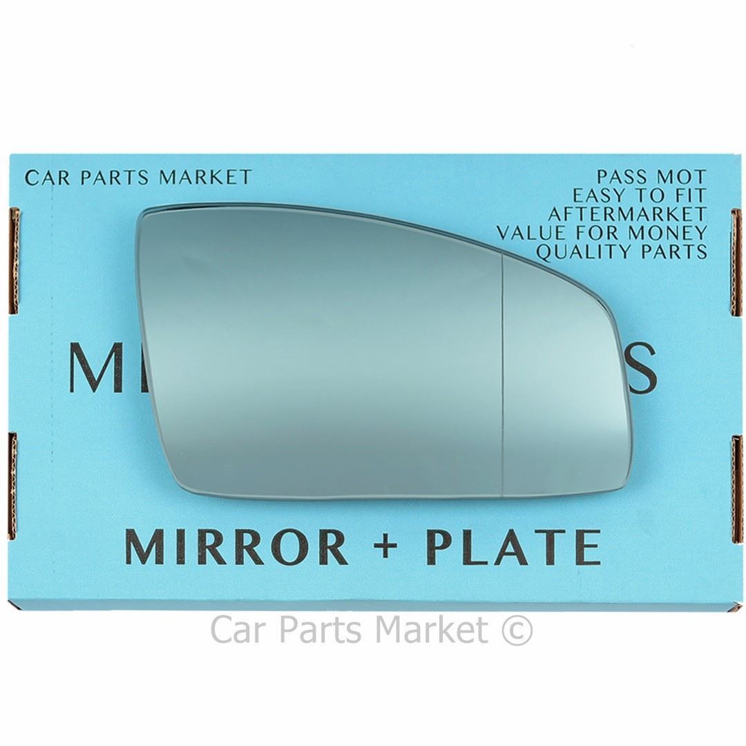 For Renault Espace 03-09 Right Driver Aspheric Blue Wing Mirror Glass w/ Plate