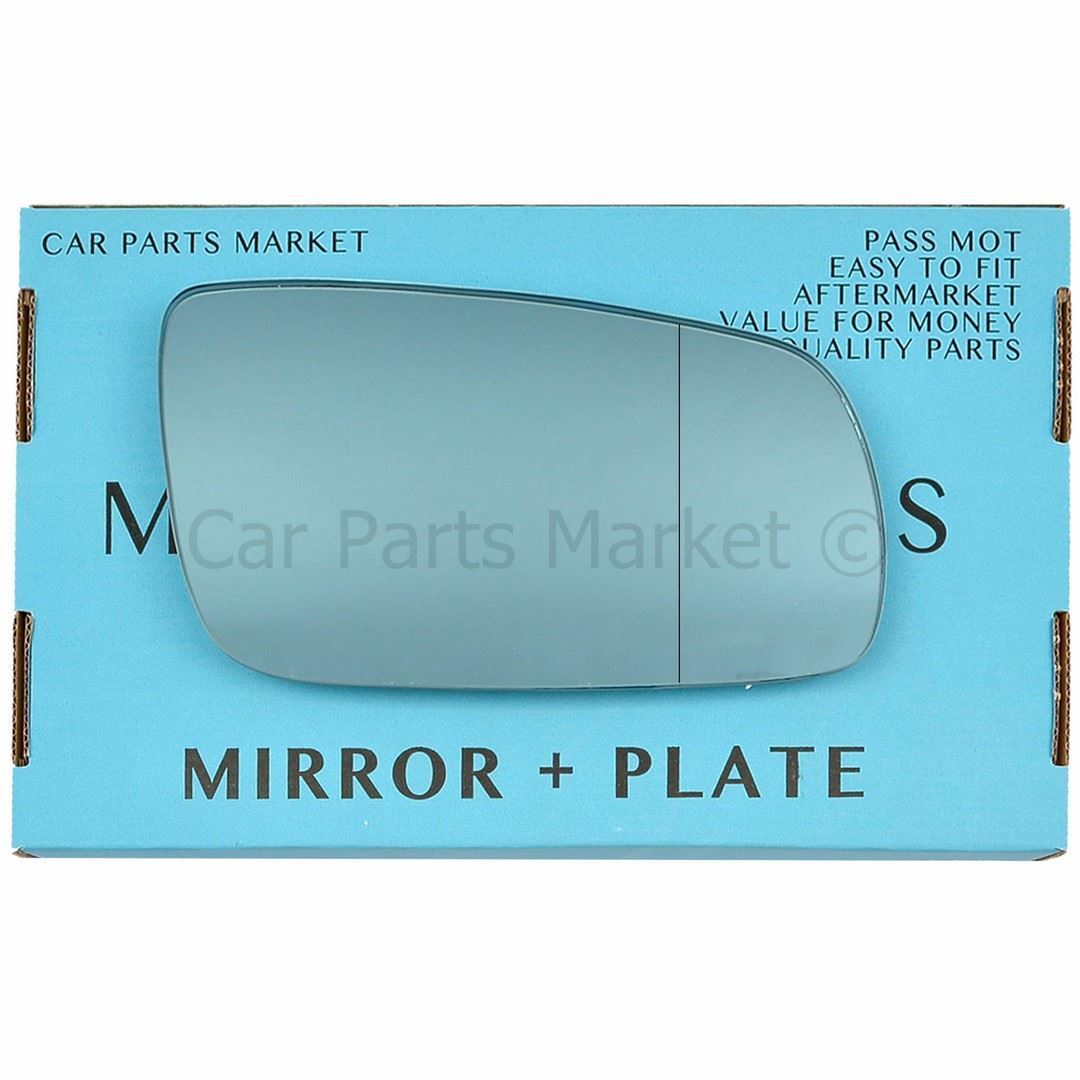 For VW golf mk4 96-04 Right Driver Side Aspheric Blue Wing Mirror Glass +Plate