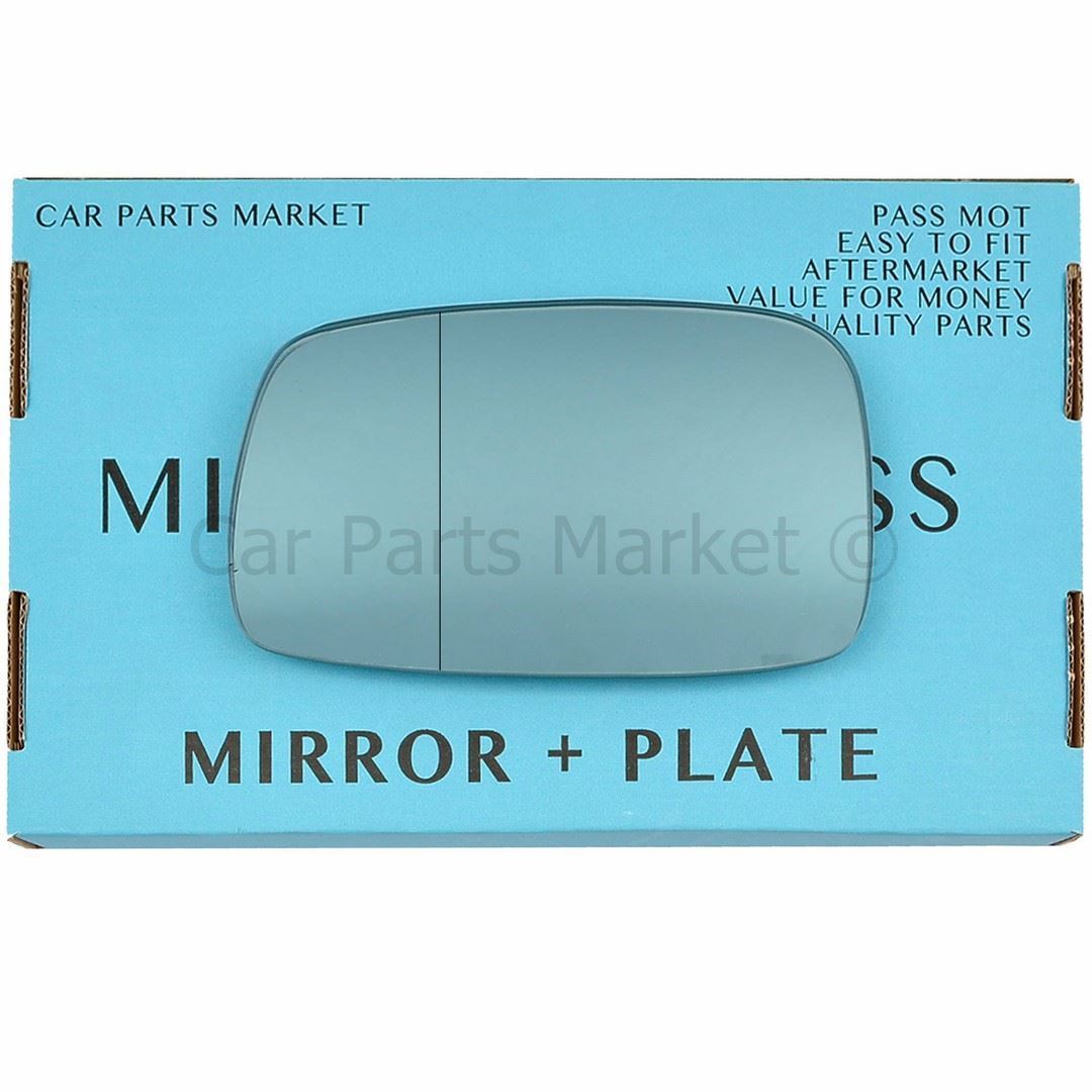 For VW corrado 88-95 Left Side Aspheric Blue Wing Mirror Glass +Plate