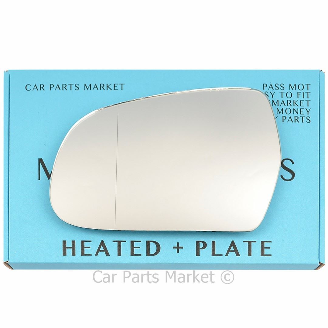 For Audi A4 2010-2015 Left Aspheric Electric Wing Door Mirror Glass with Plate