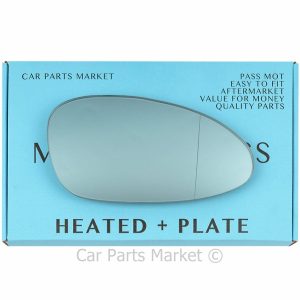 Right Blue Wide Angle Wing Mirror Glass For Porsche 968 92-95 Heated + Plate