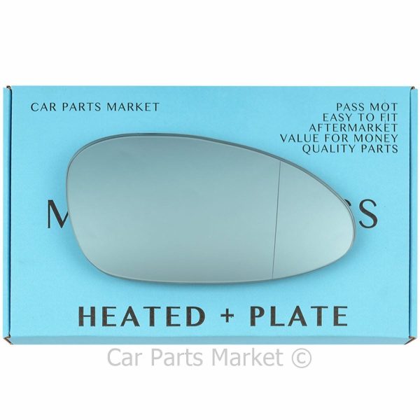 Right Blue Wide Angle Wing Mirror Glass For Porsche 968 92-95 Heated + Plate