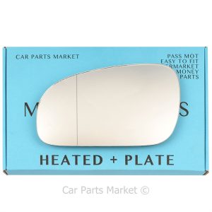 Left Side Wide Angle Wing Door Mirror Glass For Volvo s60 1999-03 Heated + Plate