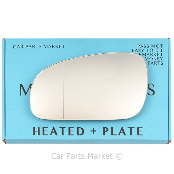 Left Side Wide Angle Wing Door Mirror Glass For Volvo s60 1999-03 Heated + Plate