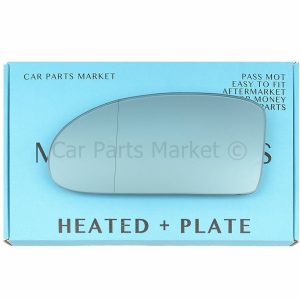 For Ford Focus 98-04 Left Aspheric Electric Blue Wing Mirror Glass +Plate