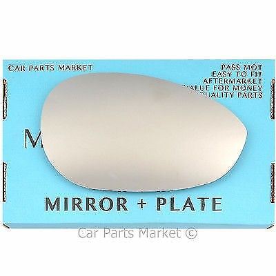 Right Driver Side Flat Wing Door Mirror Glass For Fiat 500 2007-2023 + Plate