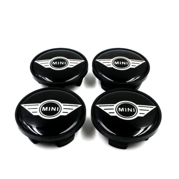 Black/Silver Mini Cooper Wheel Center Caps Hub Badges 54mm 4 PCS For Hardtop Clubman S D E