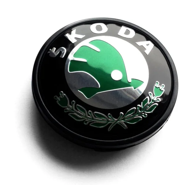 Black/Green/Chrome Skoda Car Wheel Center Caps Hub Cover 65mm 1 PCS For Felicia Octavia Fabia Roomster Superb Yeti Rapid Citigo