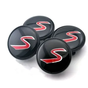 Black/Red Mini Cooper S Wheel Center Caps Hub Badges 54mm 4 PCS For Clubman Clubvan Countryman Paceman Roadster