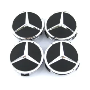 Black/Silver Mercedes Benz Wheel Center Caps Hub Badges 60mm 4 PCS For W202 W203 W204 W208 W210 W220 W221