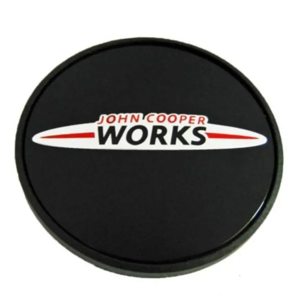 Black John Cooper Works Mini Cooper Wheel Center Cap Hub Badge 54mm 1 PCS For Clubman Clubvan Countryman Paceman Roadster