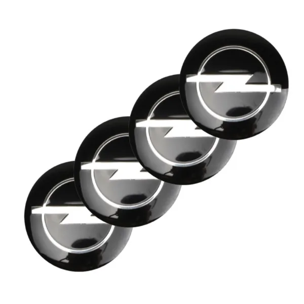 Black Opel Car Wheel Center Caps Hub Cover 60mm 4 PCS For Insignia, Corsa, Meriva, Vectra