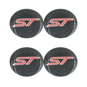 Black/Red/Silver Ford ST Wheel Center Caps Hub Badges 54mm 4 PCS For C-Max Galaxy Focus Mondeo Transit Ka Fiesta Kuga B-Max