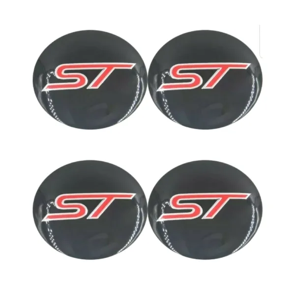 Black/Red/Silver Ford ST Wheel Center Caps Hub Badges 54mm 4 PCS For C-Max Galaxy Focus Mondeo Transit Ka Fiesta Kuga B-Max