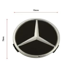 Black/Silver Star Mercedes Benz Wheel Center Cap Hub Badge 75mm 1 PCS For A B C E S G CLASS CLA CLS SLK ML AMG