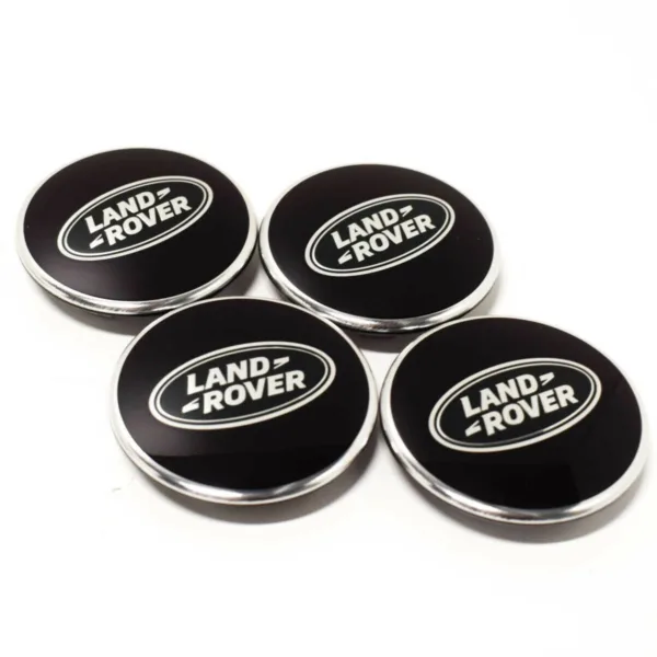 Black Land Rover Wheel Center Caps Hub Badges 63mm 4 PCS For Evoque Defender Discovery Sport Velar Freelander