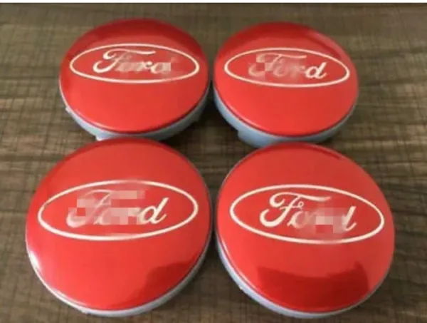 Ford Red Wheel Center Caps Hub Badges Emblem 54mm 4PCS