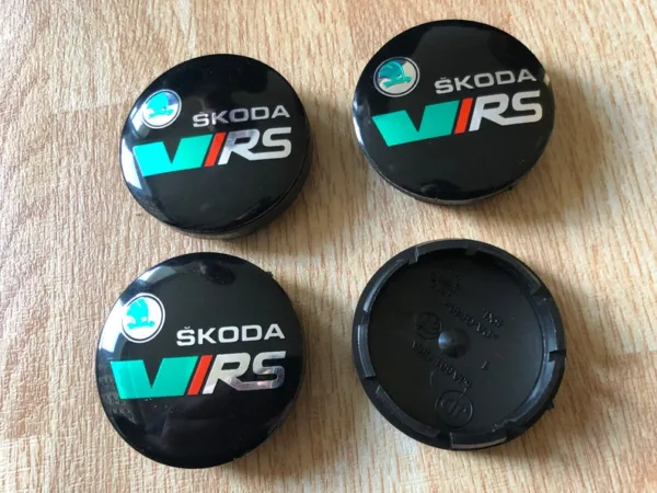 Skoda VRS Wheel Center Caps Hub Badges Emblem 56mm 4PCS