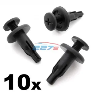 10x 8mm Screw Fit Plastic Side Skirt Clips, Honda Accord, Prelude 90505-SM4-003