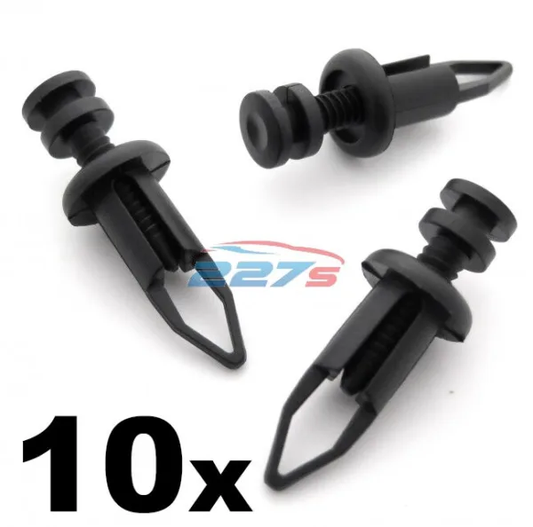 10x 9mm Front & Rear Plastic Bumper Clips- Fits Toyota MR2, Supra & Celica