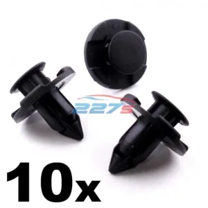 10x 8mm Plastic Trim Clips for Nissan Wheel Arch Liners / Engine Bay Shields -