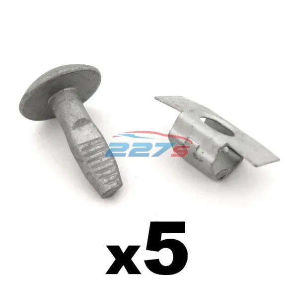 Peugeot Metal Engine Undertray Fasteners / Shield Clips- 5x Bolts & 5x Clasps