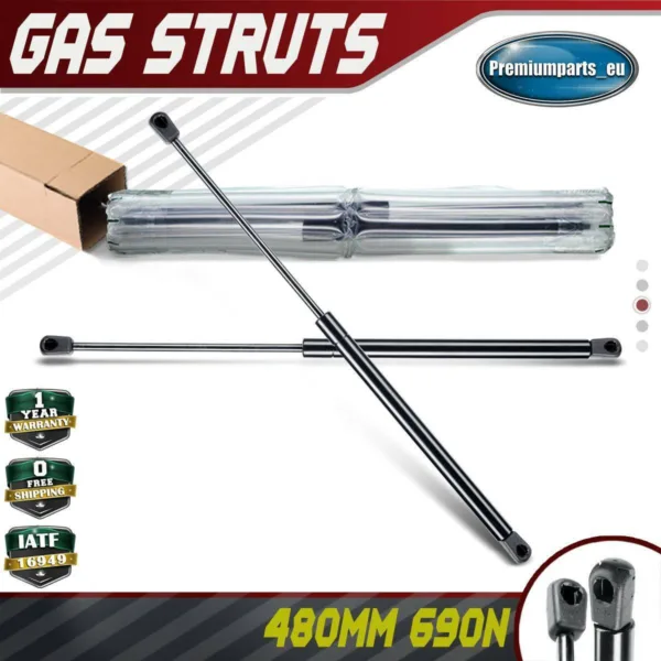 2x Universal Gas Struts for Trailer Box Caravans Camper Canopy 480 MM 690 N