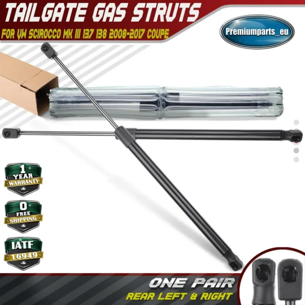 2x New Rear Boot Tailgate Gas Struts for VW Scirocco MK III 2008-2017 1K8827550A