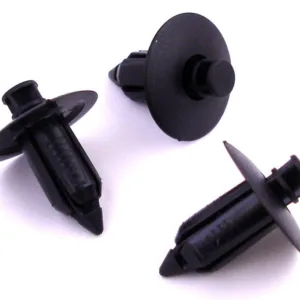 10x Black Plastic Rivet Body and Trim Panel Fastener Clips Volvo Mitsubishi