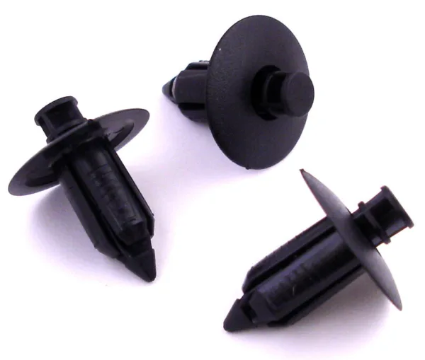 10x Black Plastic Rivet Body and Trim Panel Fastener Clips Volvo Mitsubishi