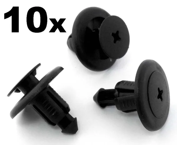 10x 8mm Plastic Rivet Panel Clips for Subaru Bumper, Engine Undertray, Sideskirt