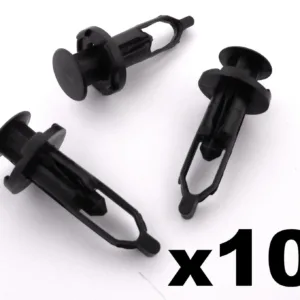 10x 9mm Toyota Plastic Rivet Clips for Bumper, Grill, Mudflaps & Rocker Cover